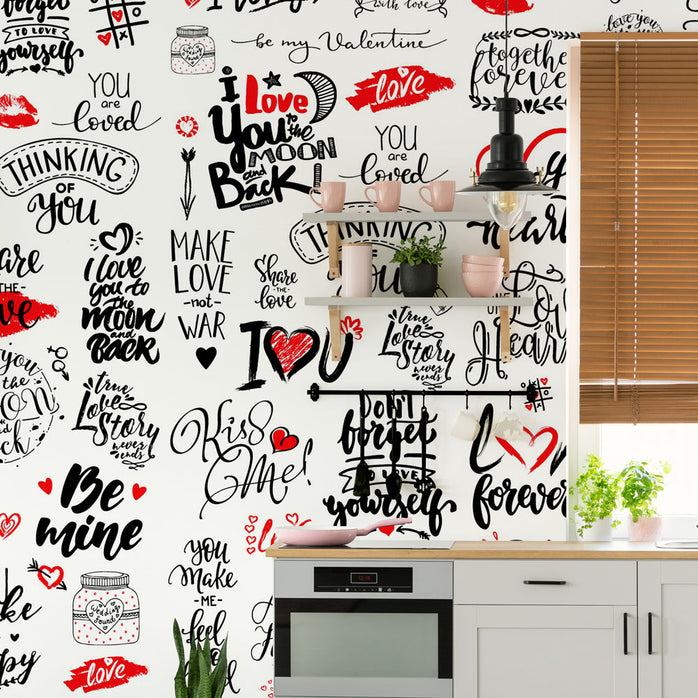 Carta da parati Aforismi Love cucina 2