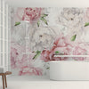 Carta da parati Pastel Peonies - bagno, box doccia