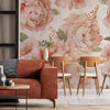 Carta da parati Pastel Peonies - soggiorno