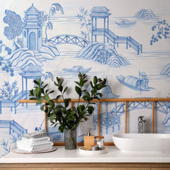 Carta da parati Pagode blu bagno 2