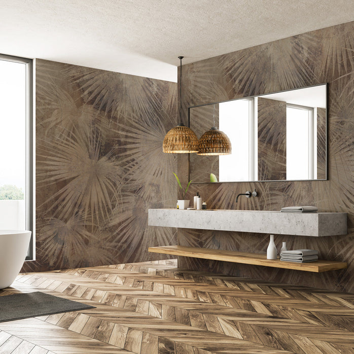 Carta da parati Leaves mural bagno 2
